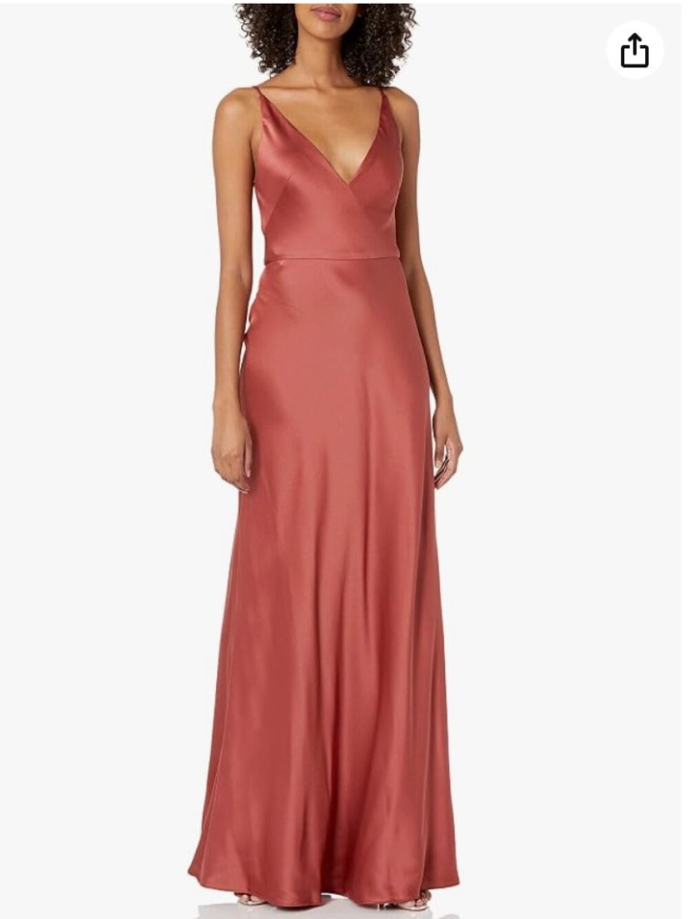 Jenny Yoo Womens Marla V Neck Bias Cut Satin Dress Dress Sz 6